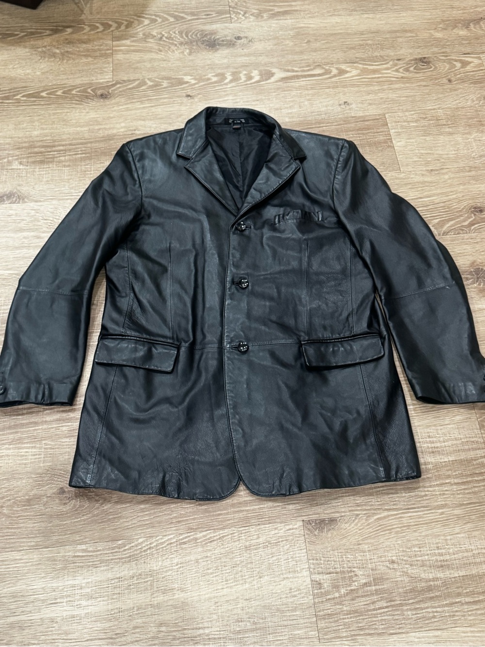 J. Ferrar Men’s Black Genuine Leather Blazer Sport Coat LT Large Tall